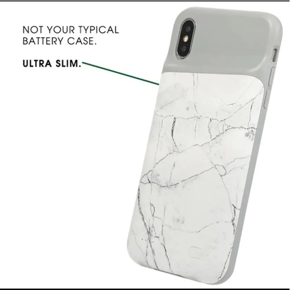 Luxy Lemon Ultra Battery Case & Ring Holder iPhone 11 Pro Max White Marble NEW